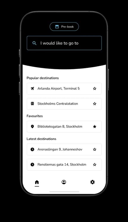 Smartphone screen displaying a travel app interface with search bar, popular destinations, favorites, and latest destinations listed.